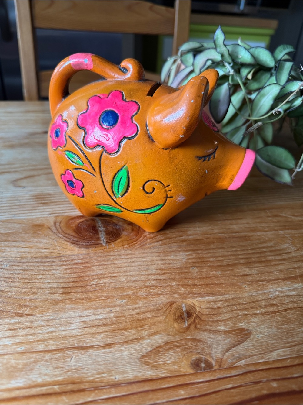 Vintage Floral Piggy Bank